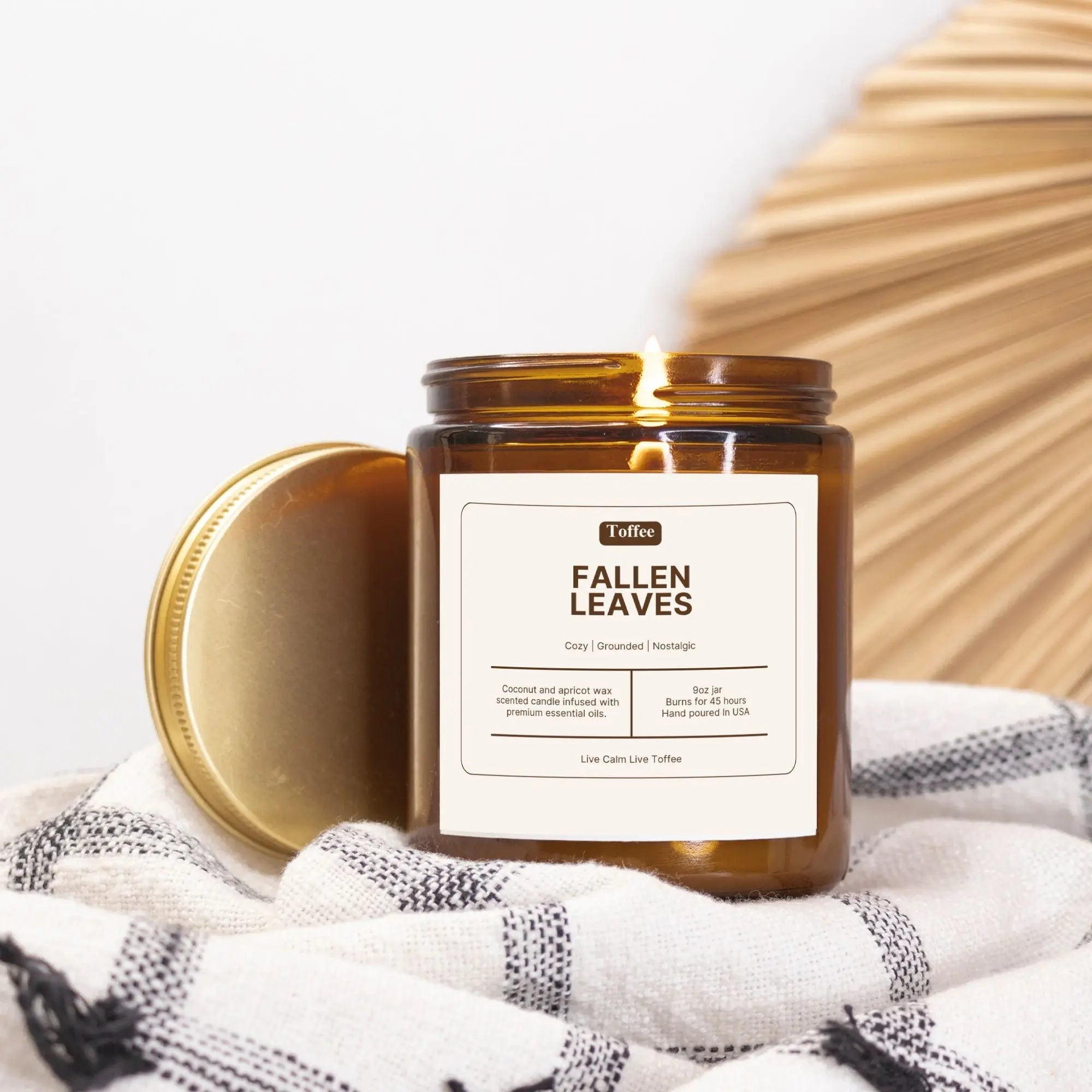 Fallen Leaves Candle Amber Jar 9oz