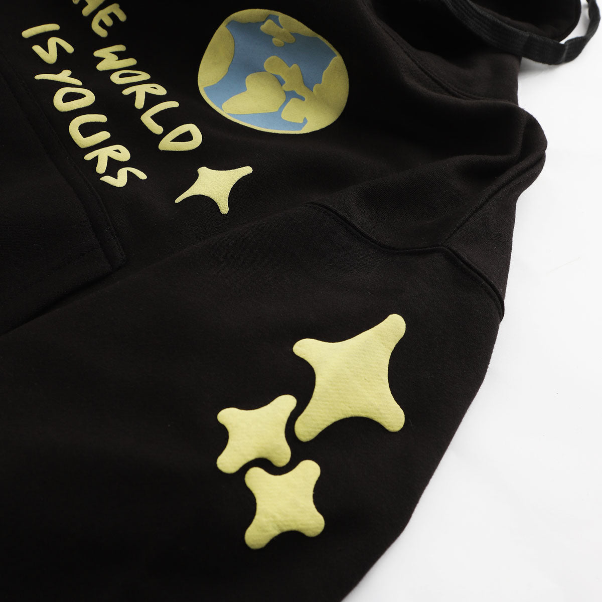 Puff Print Hoodie - The World is Yours
