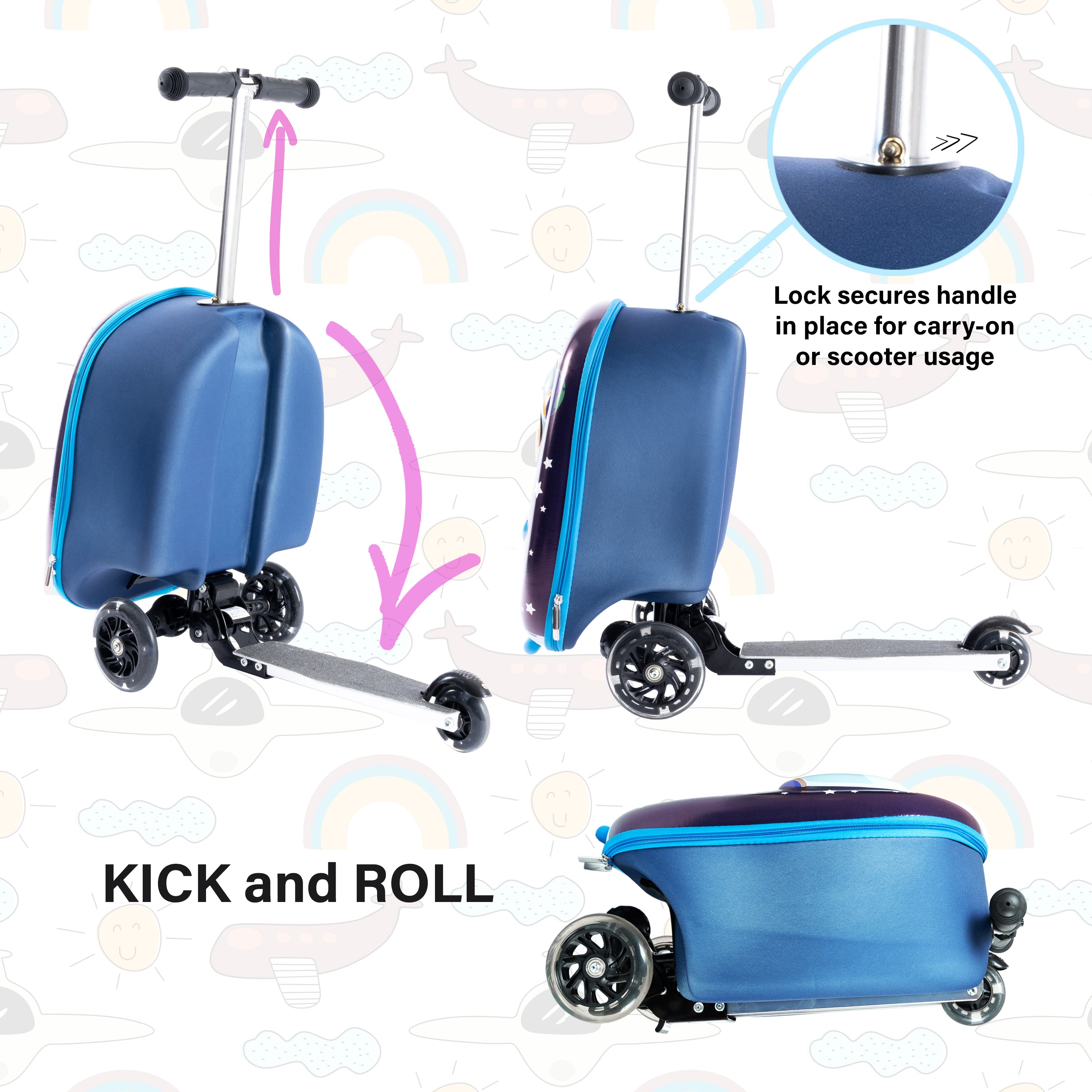 Space Boy Pack N' Go Scooter