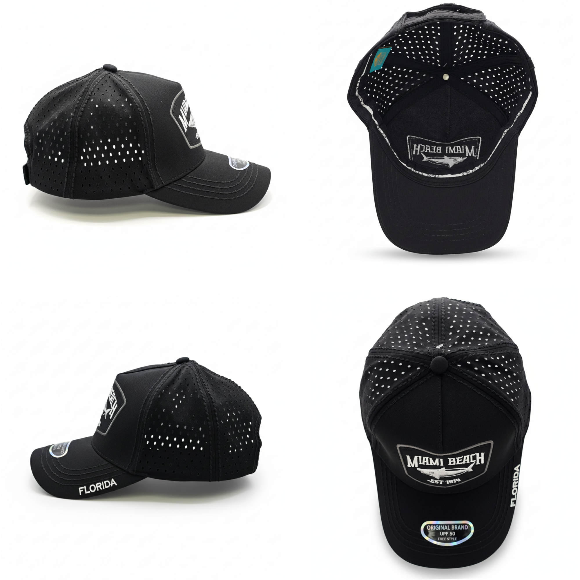 Miami Beach Laser Perforated Trucker Hat / A-Frame