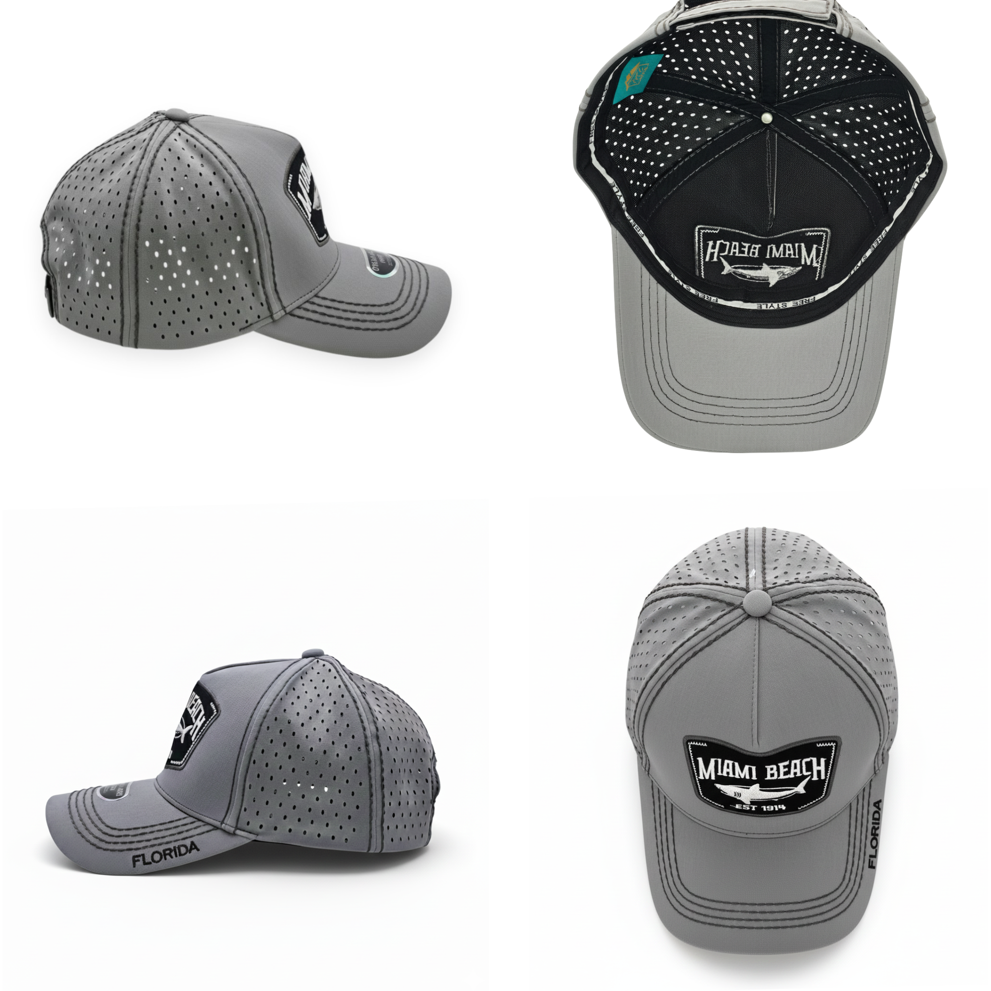 Miami Beach Laser Perforated Trucker Hat / A-Frame