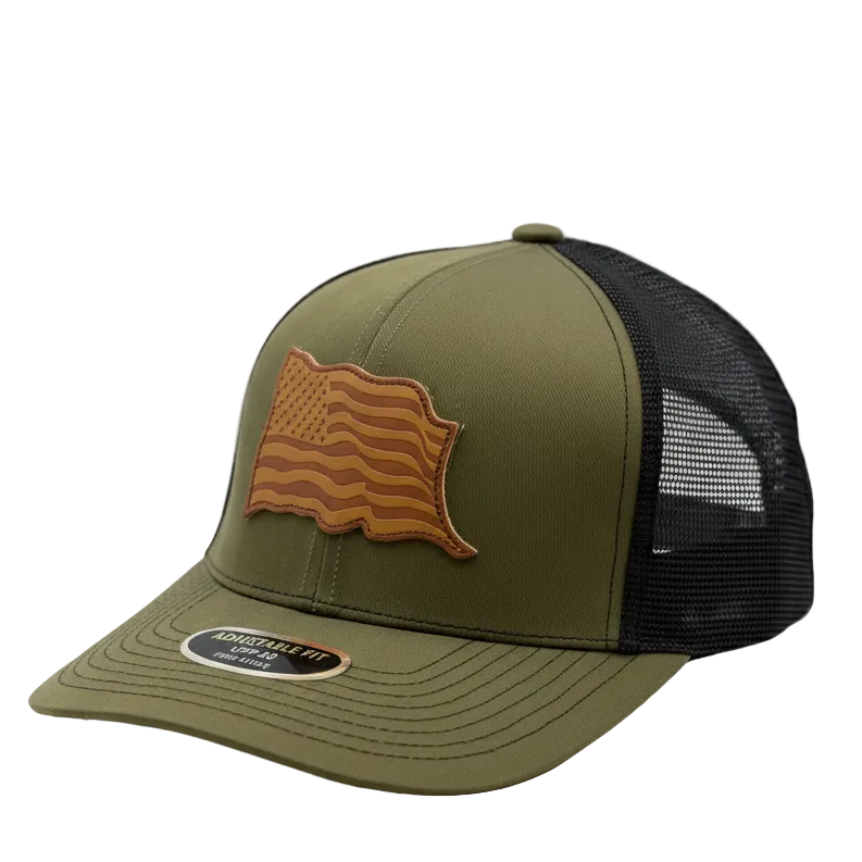 Wavy USA Flag Trucker Hat – Snapback