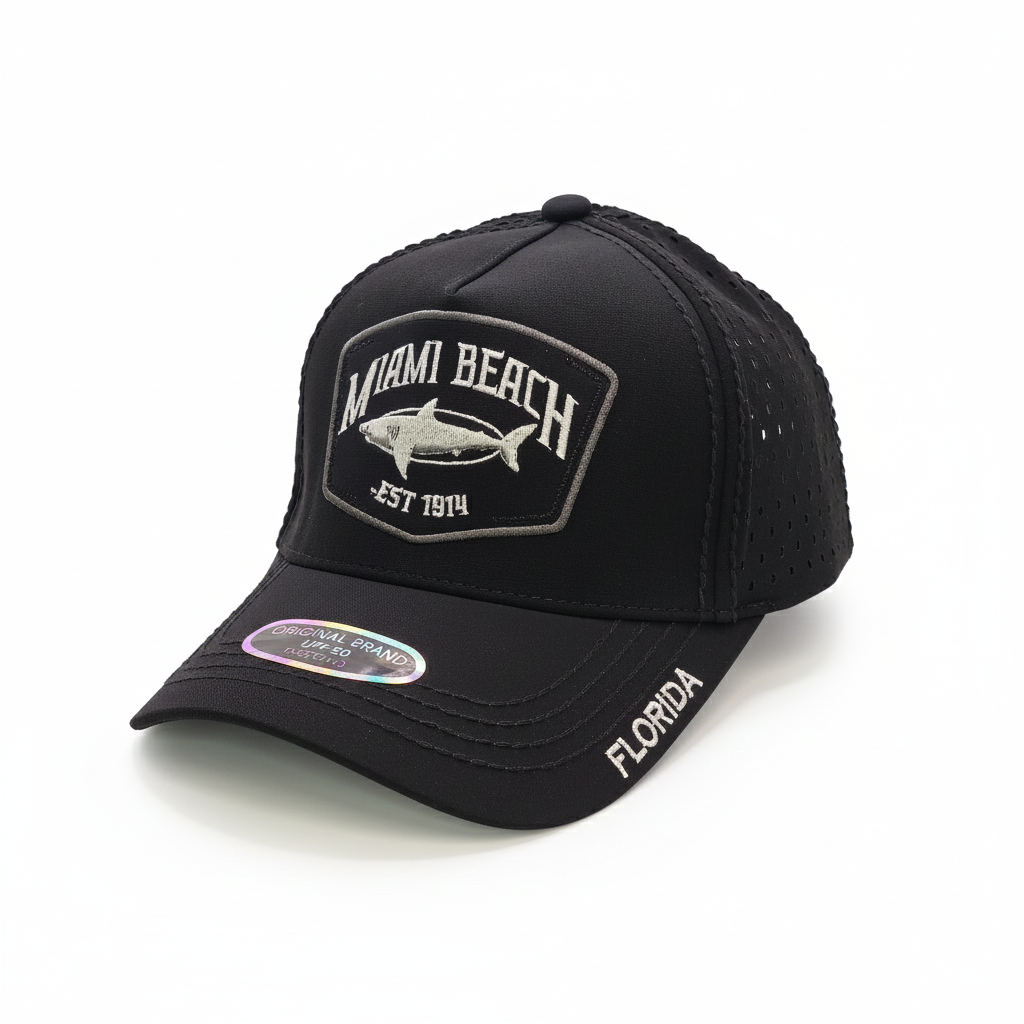 Miami Beach Laser Perforated Trucker Hat / A-Frame