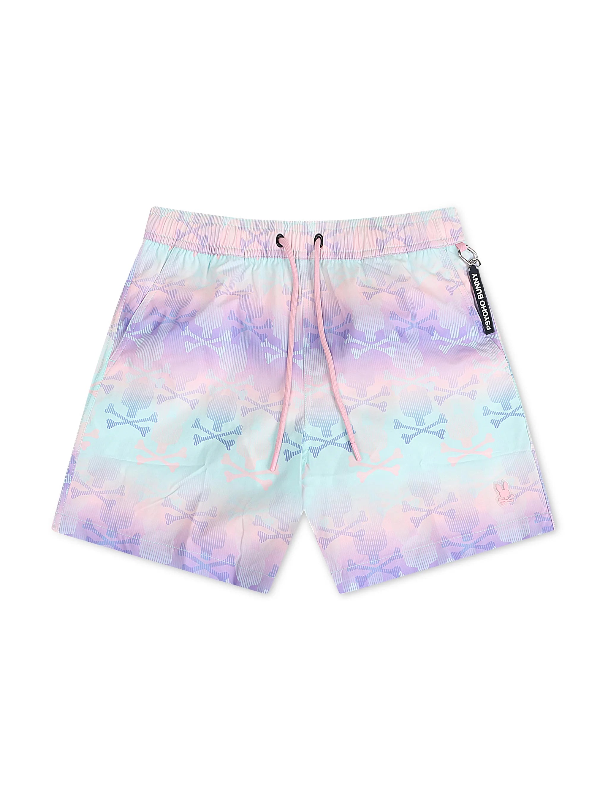 Psycho Bunny Forster Bunny Printed Swim Trunk - Lavender Gray
