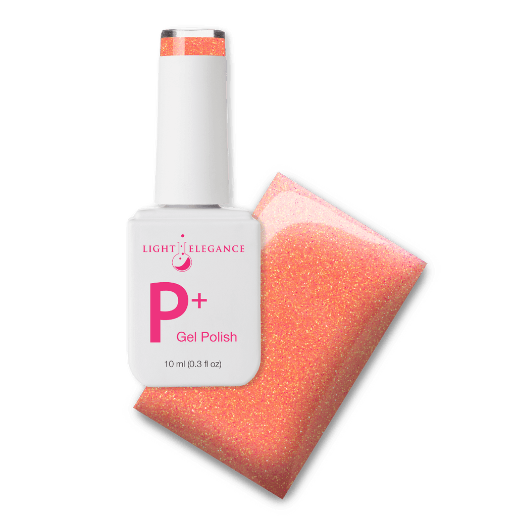 Light Elegance P+ Soak-Off Glitter Gel Polish - Orange Crush