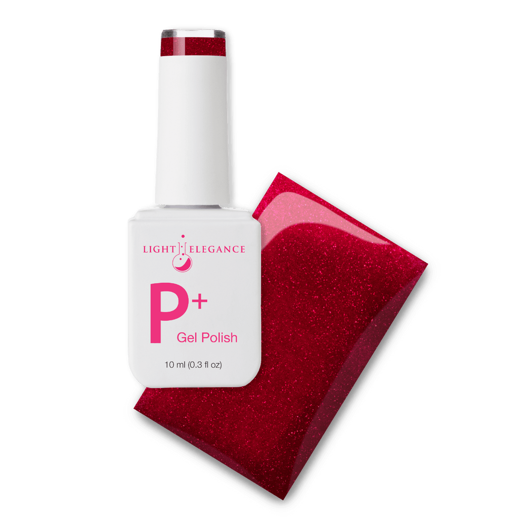 Light Elegance P+ Soak-Off Glitter Gel Polish - Red Chandelier